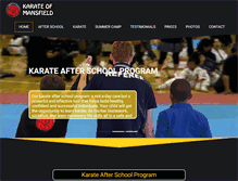 Tablet Screenshot of karateofmansfield.com